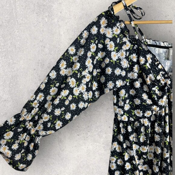 NWT ASOS Daisy Floral Dress Womens Size 10 Sweetheart Neck Tie Shoulder Boho NEW - Picture 8 of 16